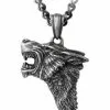 Dark Wolf Pendant Pewter Necklace -Costumes Sales P833 dark wolf rs