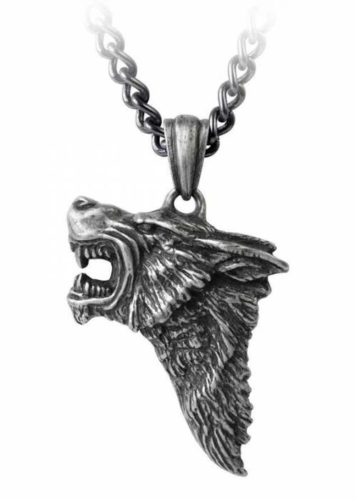 Dark Wolf Pendant Pewter Necklace 3 Dark Wolf Pendant Pewter Necklace