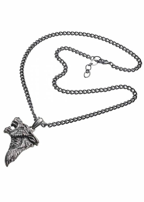 Dark Wolf Pendant Pewter Necklace 4 Dark Wolf Pendant Pewter Necklace - Image 2