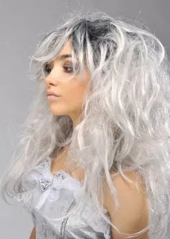 Womens Long Grey Gothic Ghost Bride Wig -Costumes Sales ST777 grey ghost bride wig 02