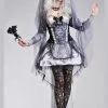 Ladies Halloween Gothic Dark Bride Costume -Costumes Sales ac761 ghost bride costume