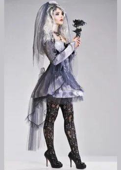 Ladies Halloween Gothic Dark Bride Costume -Costumes Sales ac761 ghost bride costume 02