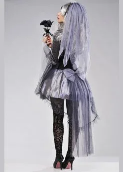 Ladies Halloween Gothic Dark Bride Costume -Costumes Sales ac761 ghost bride costume 03