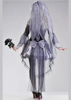 Ladies Halloween Gothic Dark Bride Costume -Costumes Sales ac761 ghost bride costume 04