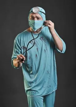 Adult Horror Bloody Surgeon Costume -Costumes Sales adult bloody surgeon costume 03