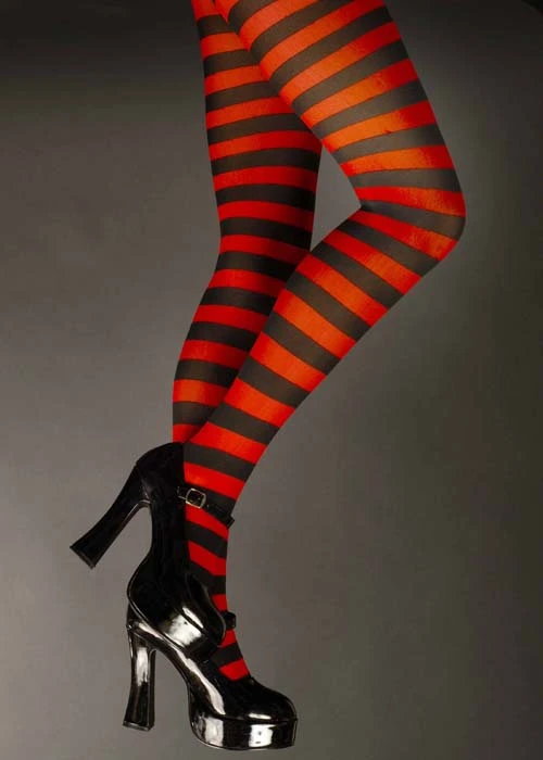 Adult Halloween Red Striped Tights 3 Adult Halloween Red Striped Tights