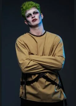 Adult The Joker Style Brown Straight Jacket Costume -Costumes Sales adult the joker brown straight jacket 03