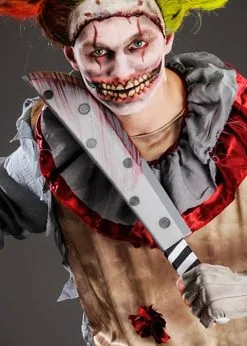 Evil Killer Clown Black And White Machete Prop Weapon