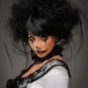 Womens Gothic French Clown Black Backcombed Wig -Costumes Sales black backcombed gothic clown wig ST706