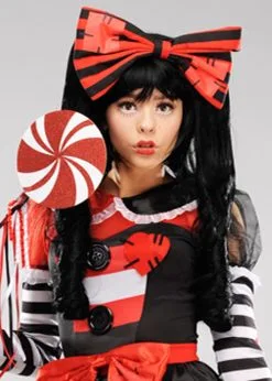 Womens Halloween Gothic Black Broken Doll Wig 7 Womens Halloween Gothic Black Broken Doll Wig -Costumes Sales black dolly wig 02