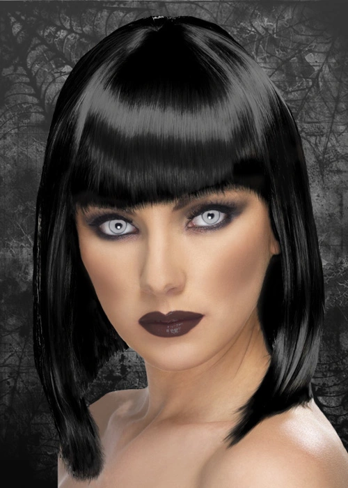 Ladies Black Gothic Blunt Bob Wig 3 Ladies Black Gothic Blunt Bob Wig