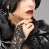 Ladies Gothic Black Lace Fingerless Gloves 1 Ladies Gothic Black Lace Fingerless Gloves -Costumes Sales black lace glovettes