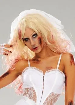 Halloween Luxe Zombie Bride Bloody Blonde Wig