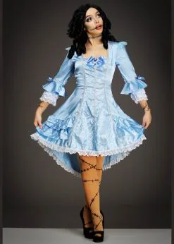 Womens Halloween Gothic Blue Victorian Doll Costume 8 Womens Halloween Gothic Blue Victorian Doll Costume -Costumes Sales blue victorian doll costume 02