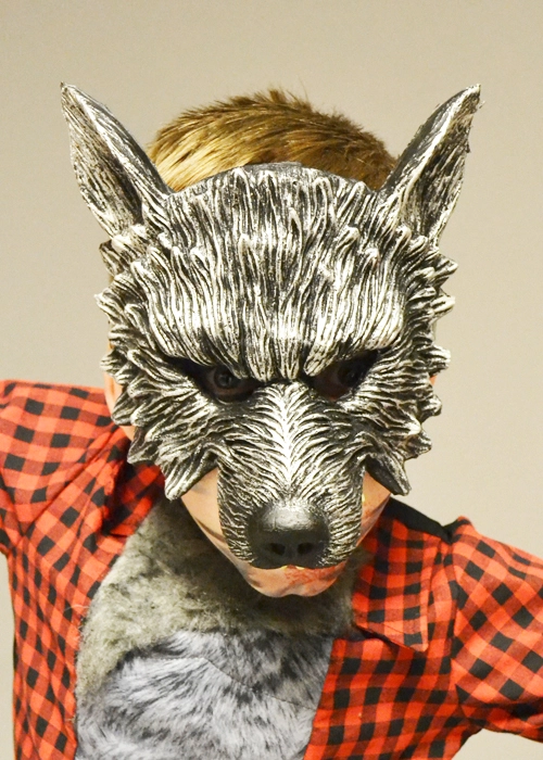 Childrens Halloween Grey Wolf Half Face Werewolf Mask 3 Childrens Halloween Grey Wolf Half Face Werewolf Mask