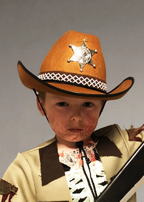 Kids Walking Dead Style Brown Sheriff Hat 4 Kids Walking Dead Style Brown Sheriff Hat - Image 2