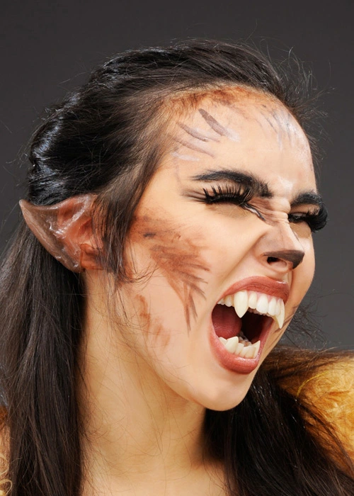 Werewolf Pointed Brown Fake Ear Tips 5 Werewolf Pointed Brown Fake Ear Tips - Image 3