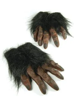 Brown Hairy Hands Werewolf Gloves