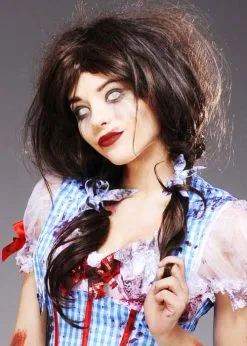 Womens Deluxe Zombie Dorothy Style Wig