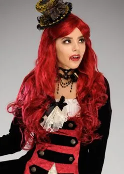 Womens Halloween Long Red Wavy Wig -Costumes Sales burgundy vampire wig a2722 01