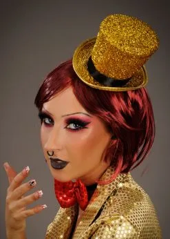 Rocky Horror Columbia Style Gold Mini Top Hat