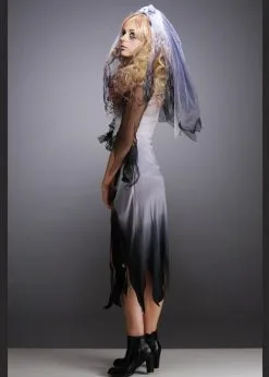 Teen Halloween Dead Zombie Bride Costume -Costumes Sales corpse bride teen costume 04