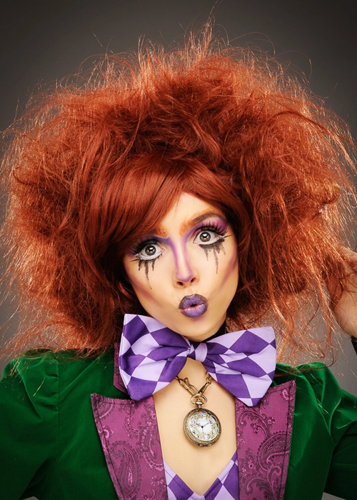 Womens Deluxe Auburn Backcombed Mad Hatter Wig 4 Womens Deluxe Auburn Backcombed Mad Hatter Wig - Image 2