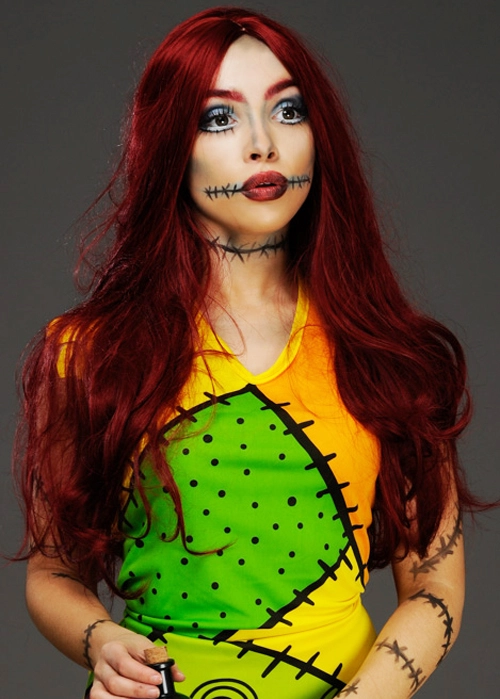 Womens Deluxe Burgundy Sally Style Doll Wig 3 Womens Deluxe Burgundy Sally Style Doll Wig