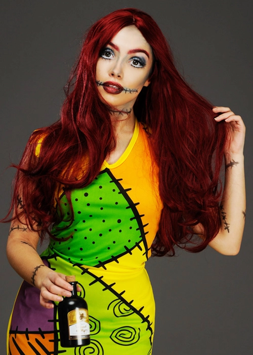 Womens Deluxe Burgundy Sally Style Doll Wig 4 Womens Deluxe Burgundy Sally Style Doll Wig - Image 2