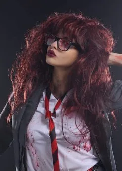 Deluxe Womens Burgundy Zombie Wig -Costumes Sales deluxe burgundy zombie wig 02