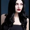 Deluxe Gothic Curly Black Rhianne Wig -Costumes Sales deluxe gothic black rhianne wig