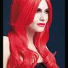 Deluxe Gothic Long Red Wavy Khloe Wig 2 Deluxe Gothic Long Red Wavy Khloe Wig -Costumes Sales deluxe gothic red khloe wig
