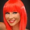 Womens Deluxe Halloween Red Devil Girl Wig
