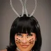 Womens Deluxe Rhinestone Bunny Ears And Choker