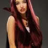 Halloween Gothic Vampire Extra Long Burgundy Wig 1 Halloween Gothic Vampire Extra Long Burgundy Wig -Costumes Sales extra long burgundy vampire wig L0962