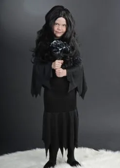Childrens Size Halloween Morticia Style Costume