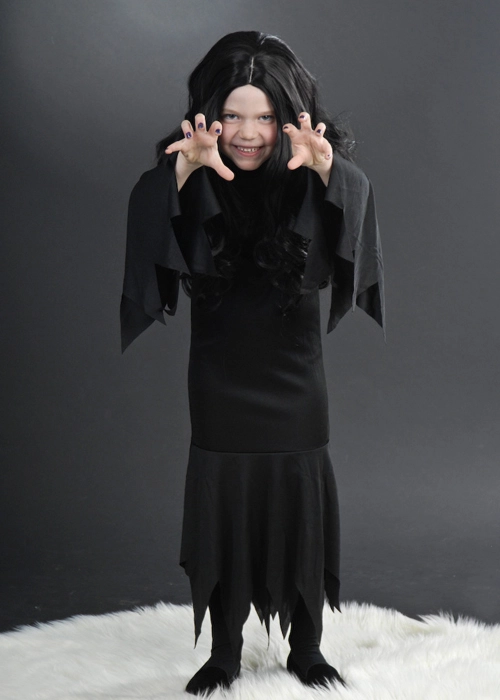 Childrens Size Halloween Morticia Style Costume 4 Childrens Size Halloween Morticia Style Costume - Image 2
