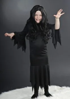 Childrens Size Halloween Morticia Style Costume 8 Childrens Size Halloween Morticia Style Costume -Costumes Sales girls morticia halloween costume 02