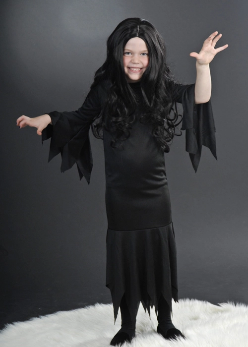 Childrens Size Halloween Morticia Style Costume 5 Childrens Size Halloween Morticia Style Costume - Image 3
