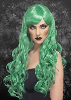 Womens Gothic Green Curly Desire Wig