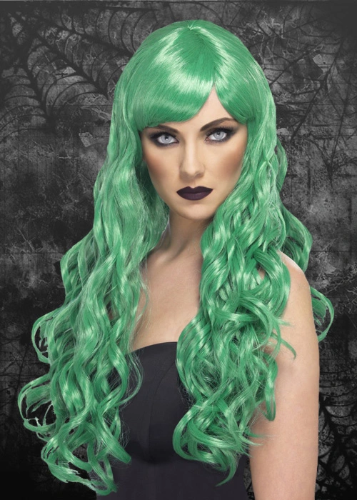 Womens Gothic Green Curly Desire Wig 3 Womens Gothic Green Curly Desire Wig