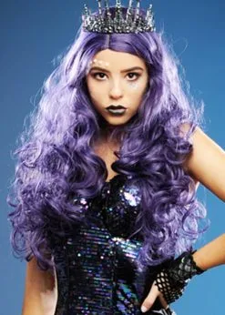 Womens Gothic Long Dark Purple Evil Mermaid Wig -Costumes Sales gothic mermaid purple wig 02