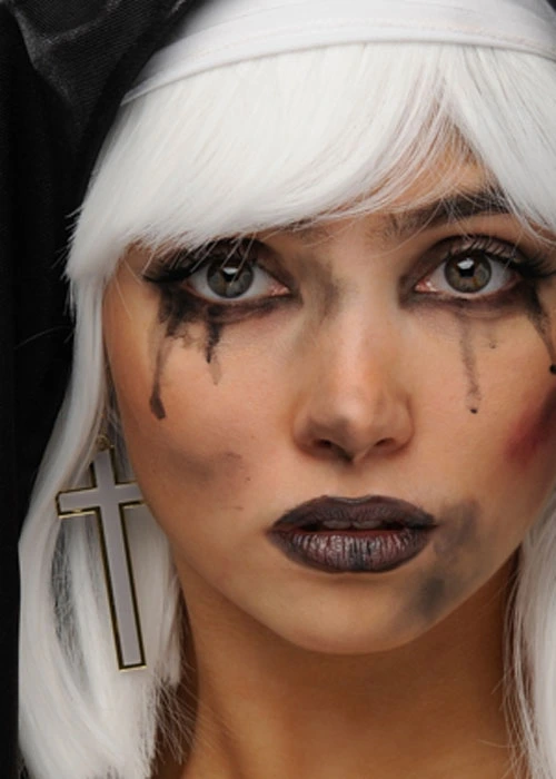 Womens Halloween Evil Nun Gothic Cross Earrings 4 Womens Halloween Evil Nun Gothic Cross Earrings - Image 2