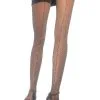 Gothic Fishnet Tights With Rhinestone Back Seam -Costumes Sales gothic rhinestone back seamed fishnet tights