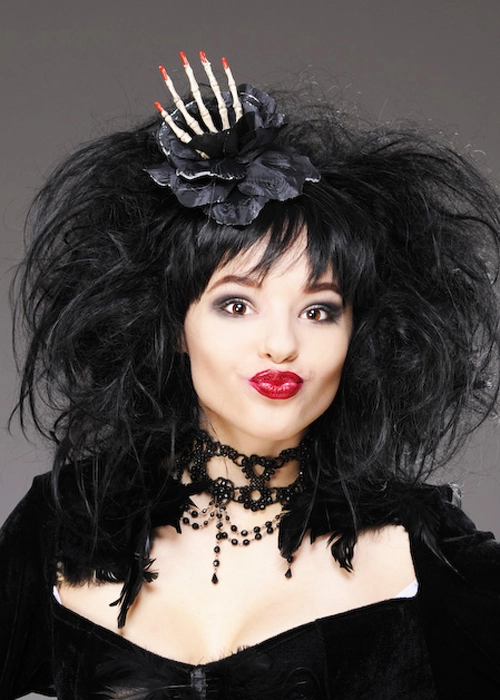 Halloween Gothic Black Rose Headband Fascinator 4 Halloween Gothic Black Rose Headband Fascinator - Image 2