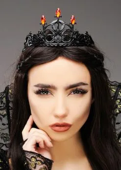 Halloween Gothic Evil Wicked Queen Black Tiara
