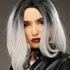 Womens Bride Of Chucky Style Black And White Wig -Costumes Sales grey bride of chucky wig 04029