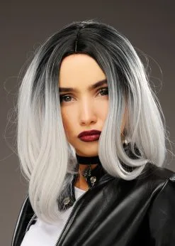 Womens Bride Of Chucky Style Black And White Wig