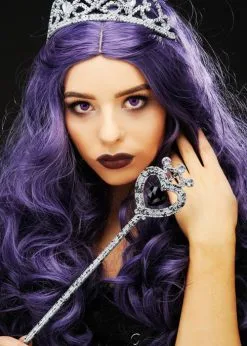 Zombie Prom Queen Grey Glitter Sceptre Evil Fairy Wand