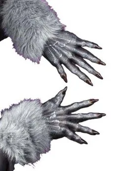 Halloween Grey Werewolf Gloves